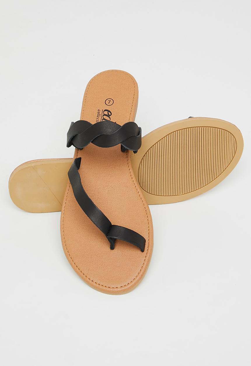 edit - Mika toe post sandal - black