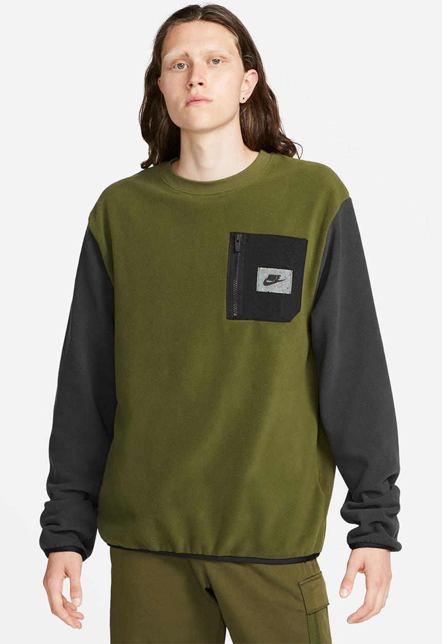 Nike - NSW Therma-FIT Sports Utility Fleece Crew  - rough green