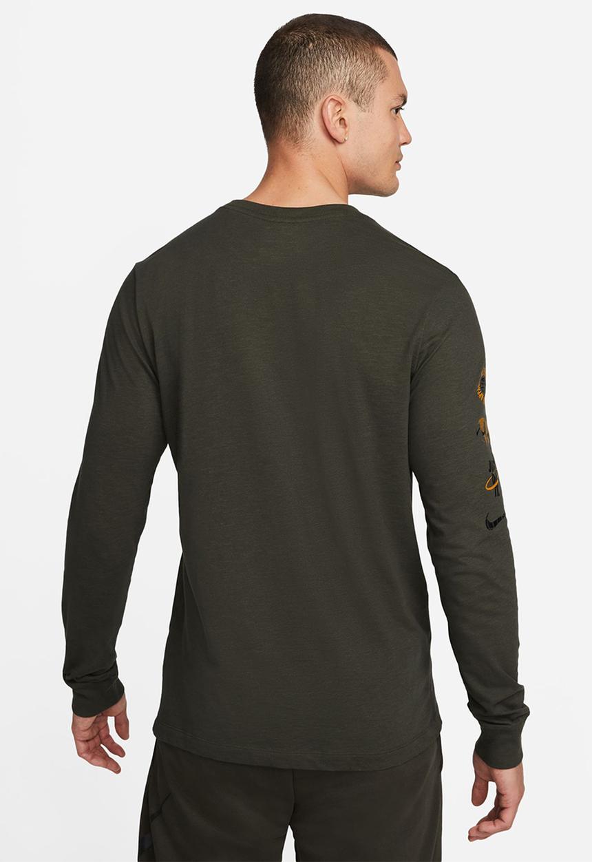 Nike - M nk df tee ls slub fh gfx - sequoia & medium olive