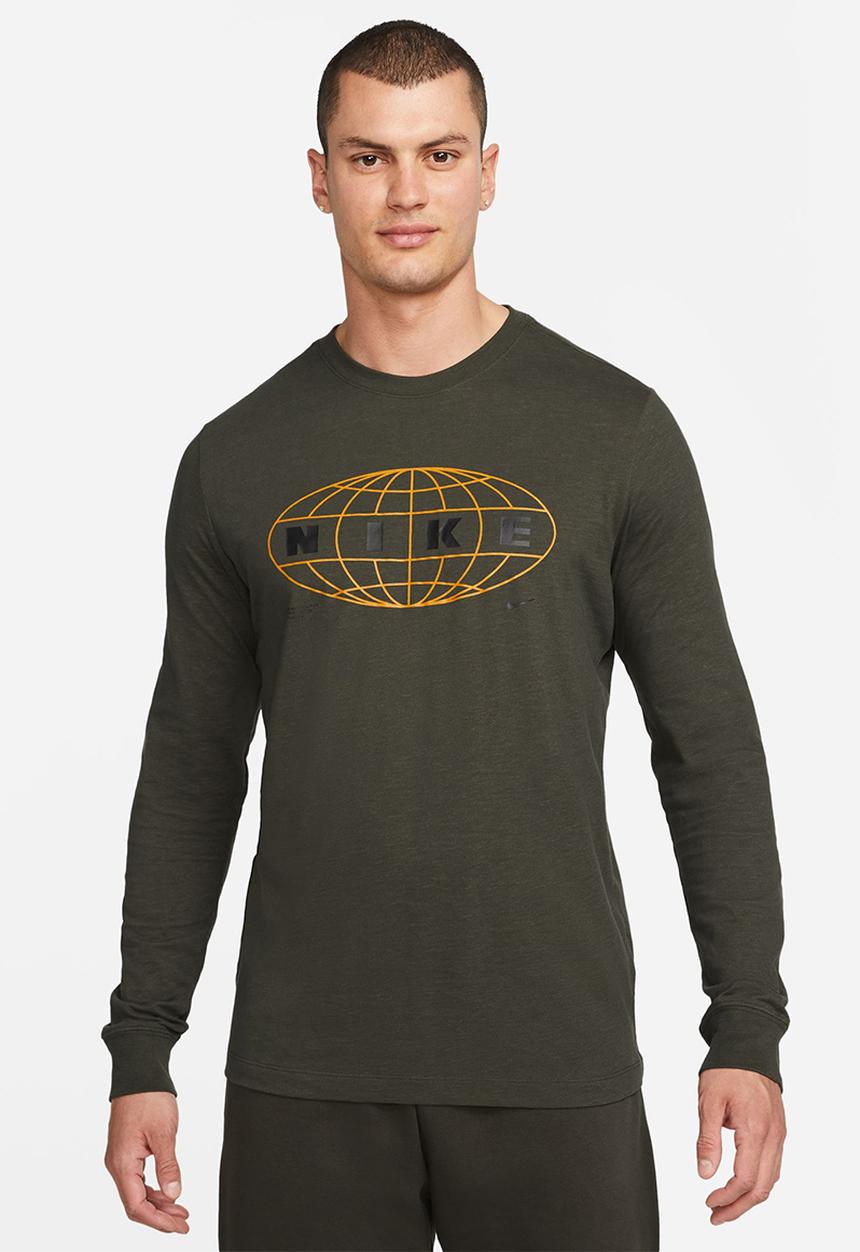 Nike - M nk df tee ls slub fh gfx - sequoia & medium olive