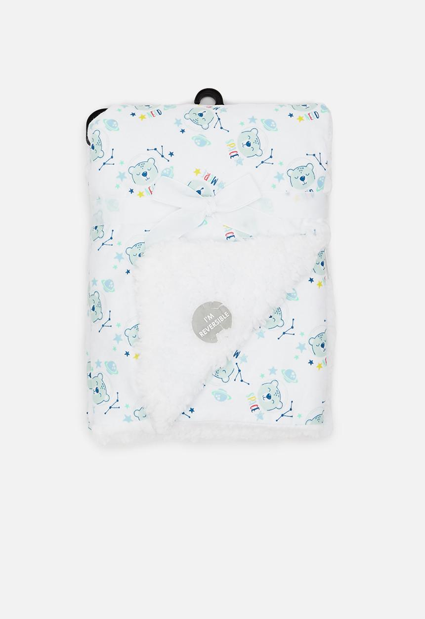 Character Group - Space bear sherpa throw - white