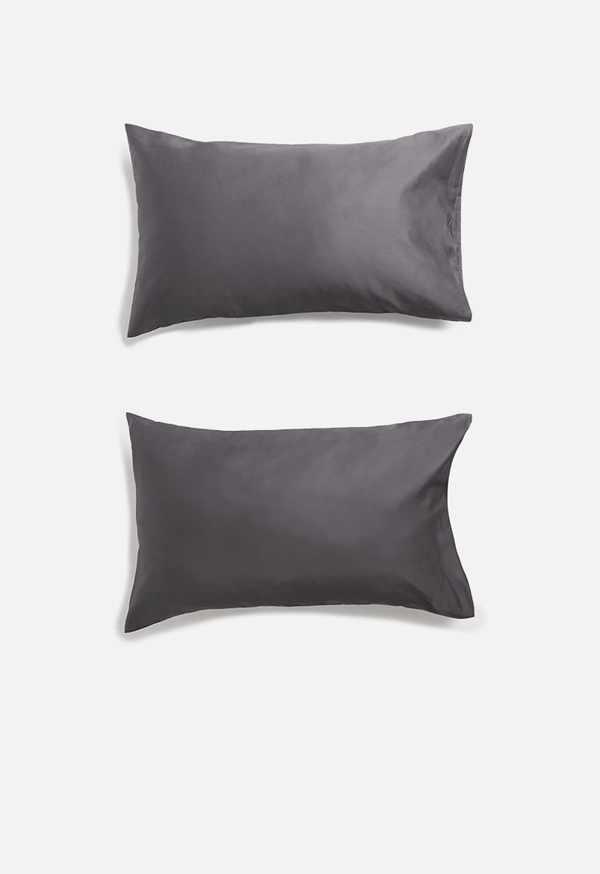 Sheraton Textiles - 400tc Egyptian cotton standard pillowcase set - charcoal 