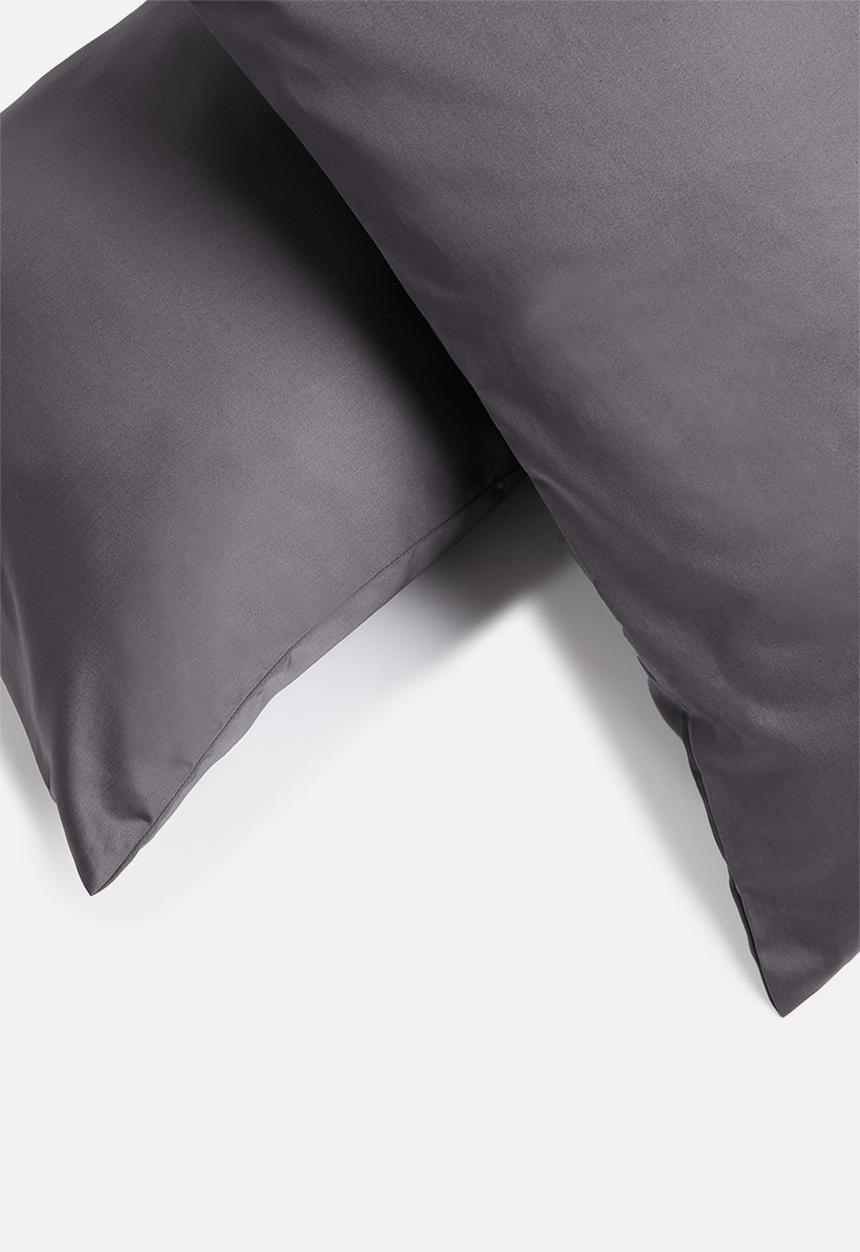 Sheraton Textiles - 400tc Egyptian cotton standard pillowcase set - charcoal 
