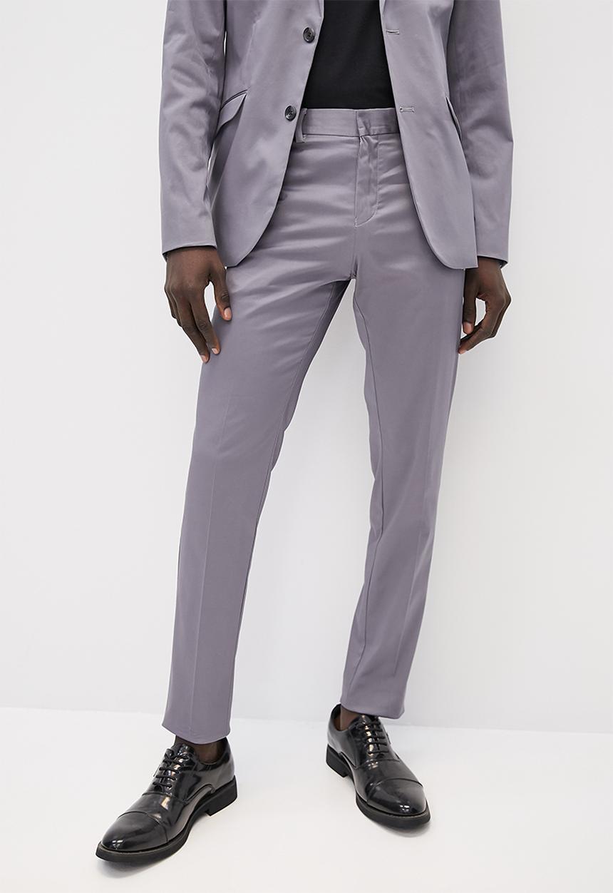 Superbalist - Cotton sateen suit trouser - grey