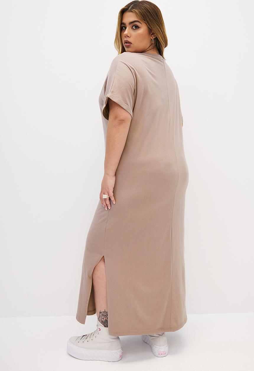 Blake - Graphic midi T-shirt dress - mocca