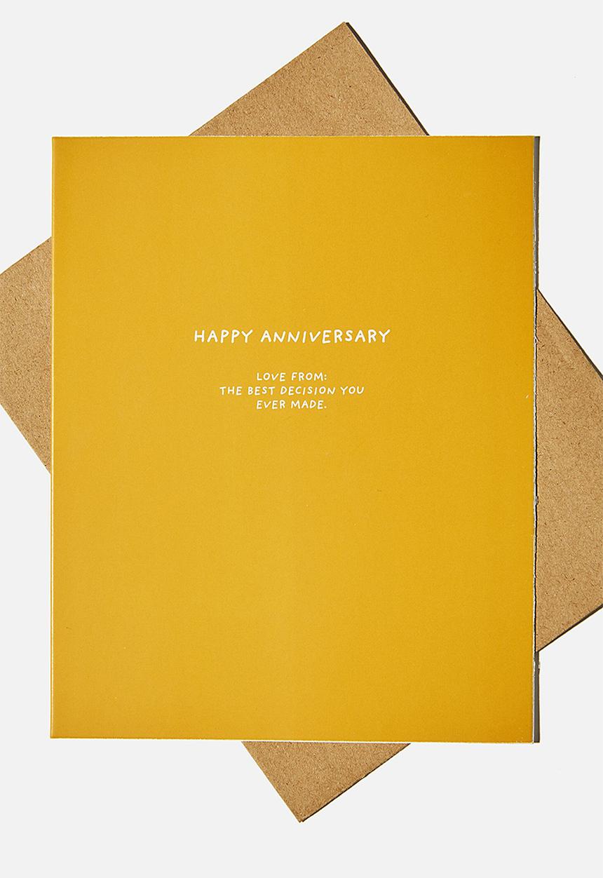 Typo - Anniversary card - anniversary best decision mustard