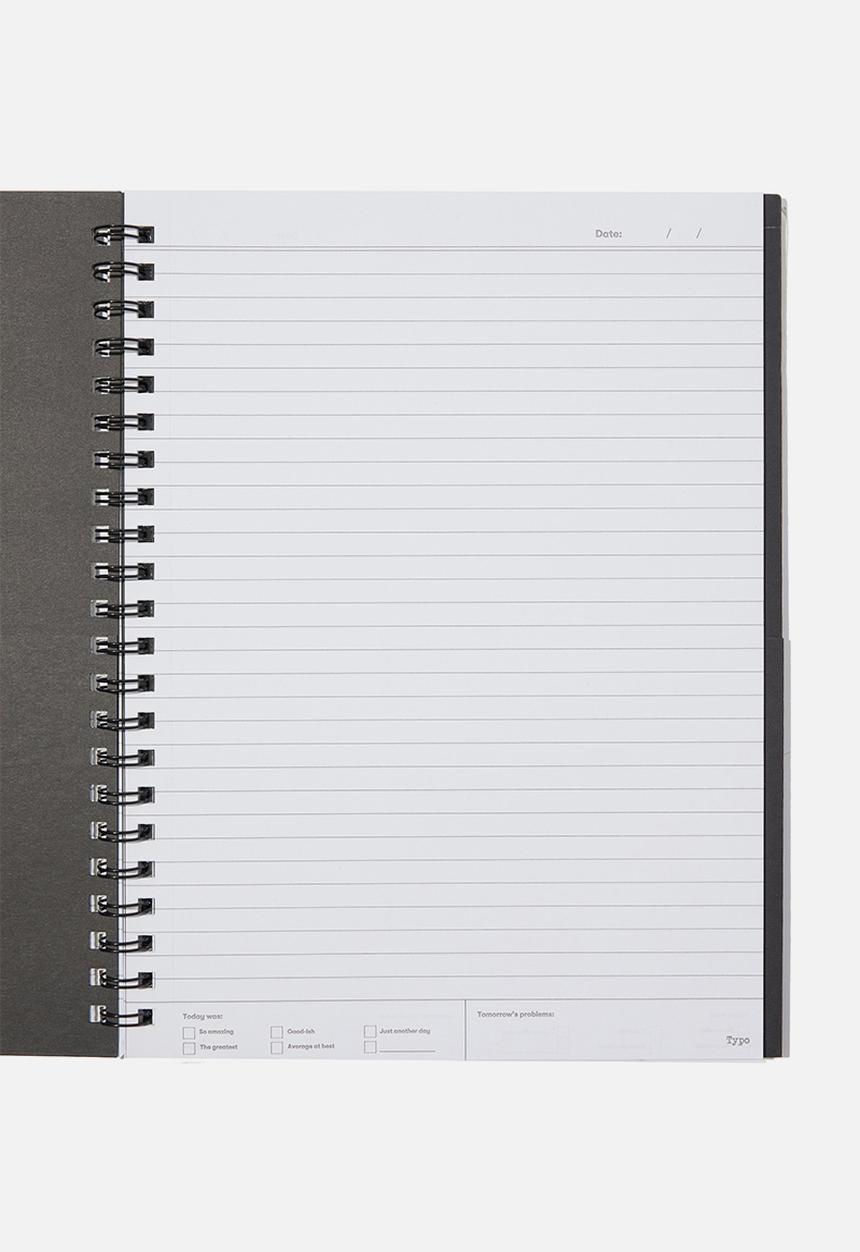 Typo - A4 notebook recycled - the moon made me do it floral - black & blue