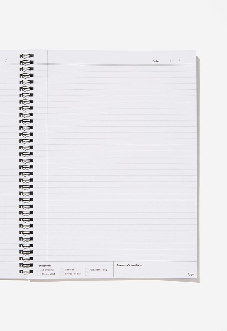 Typo - A4 notebook recycled - rg asia be kind to your mind - white
