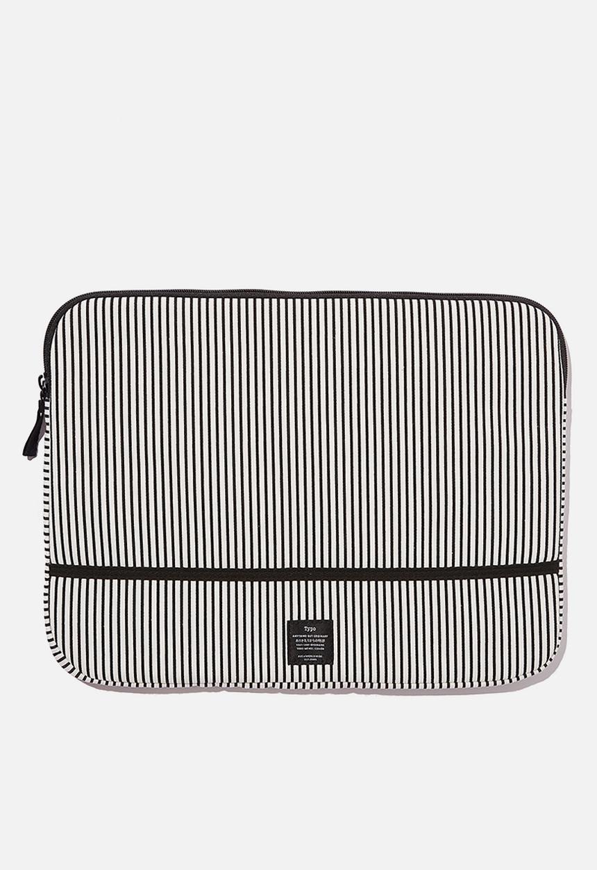 Typo - 15 inch laptop case - parker stripe black & white