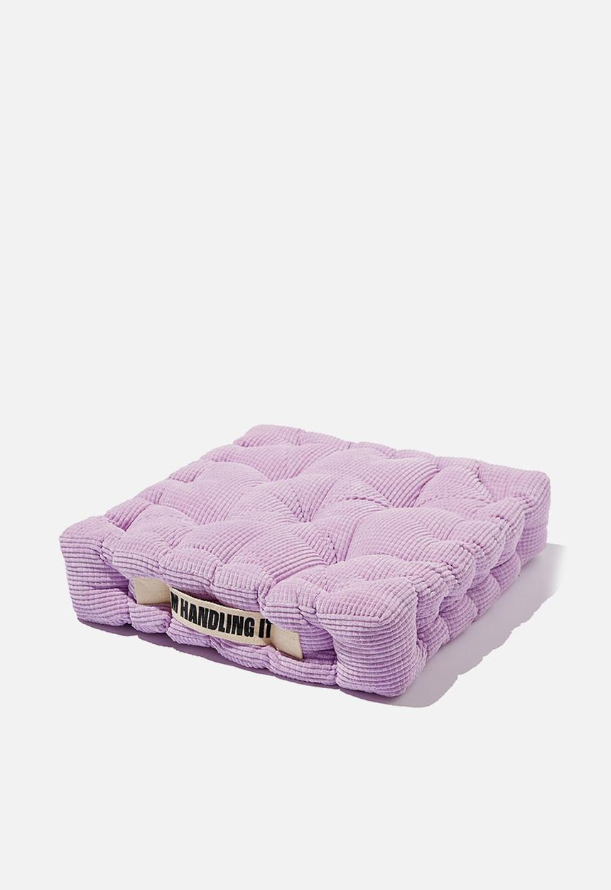 Typo - Floor cushion - lilac check corduroy