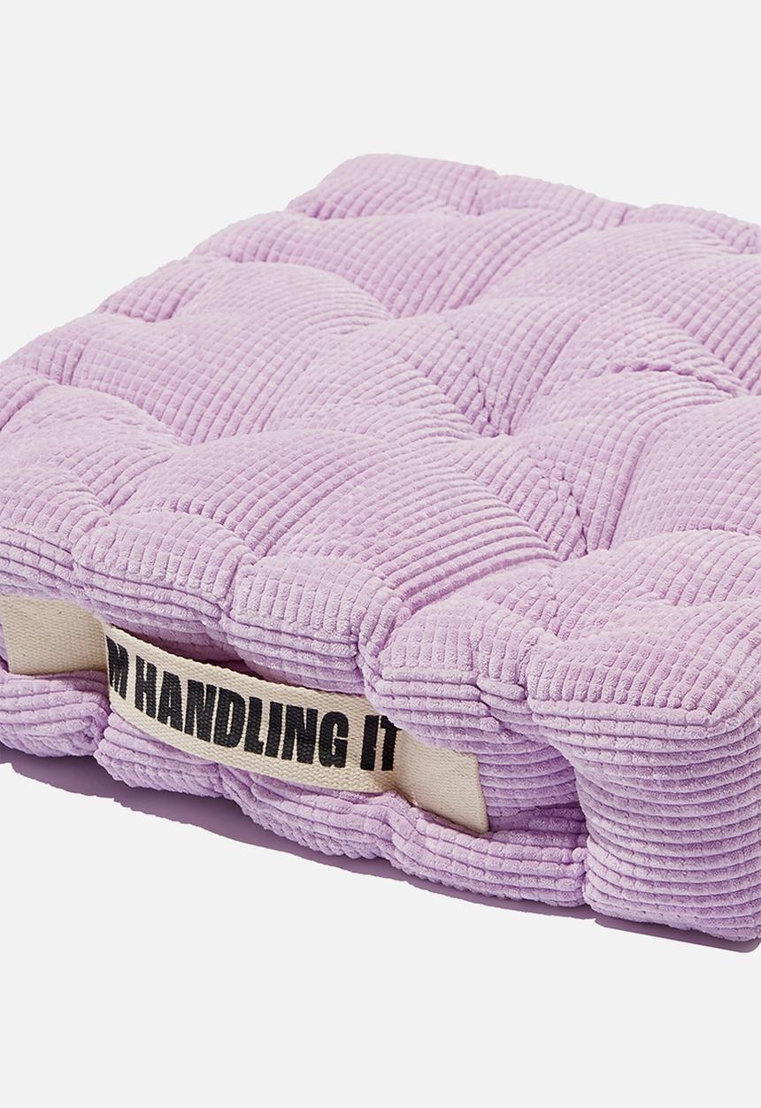 Typo - Floor cushion - lilac check corduroy