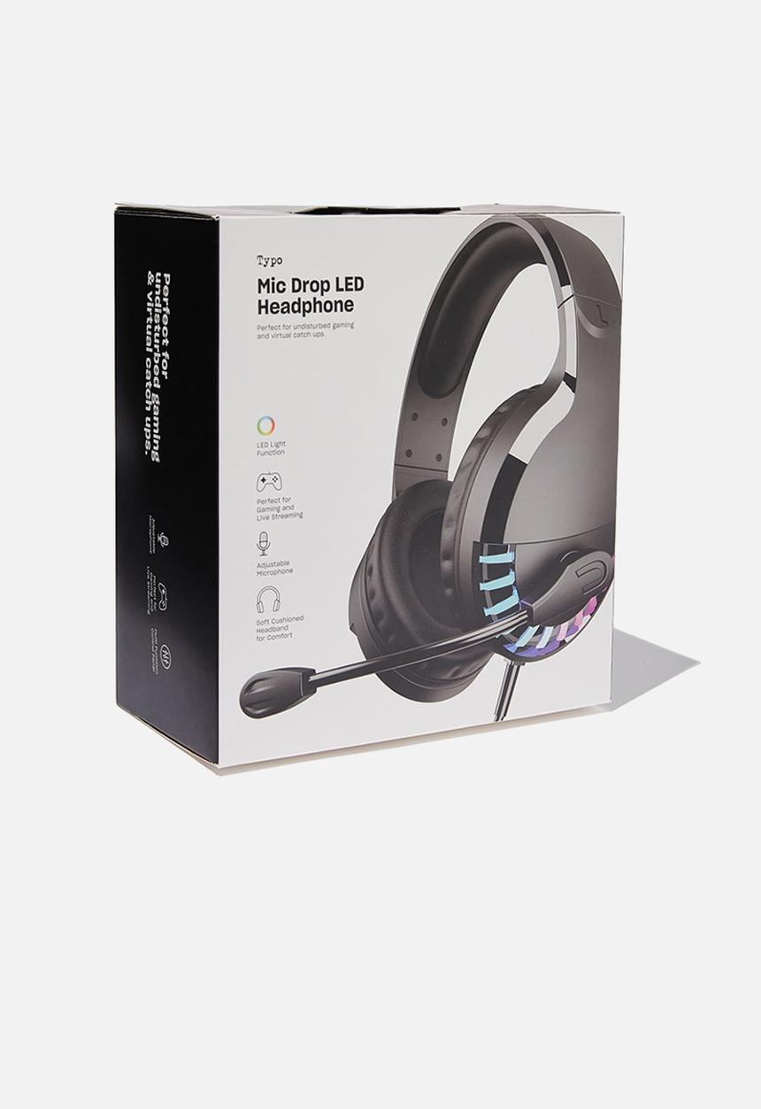 Typo - Mic drop led headphone - black