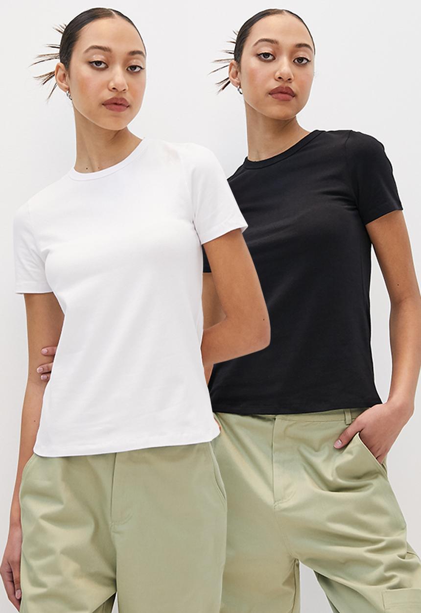 Superbalist - 2 Pack slim fit tee - black & white