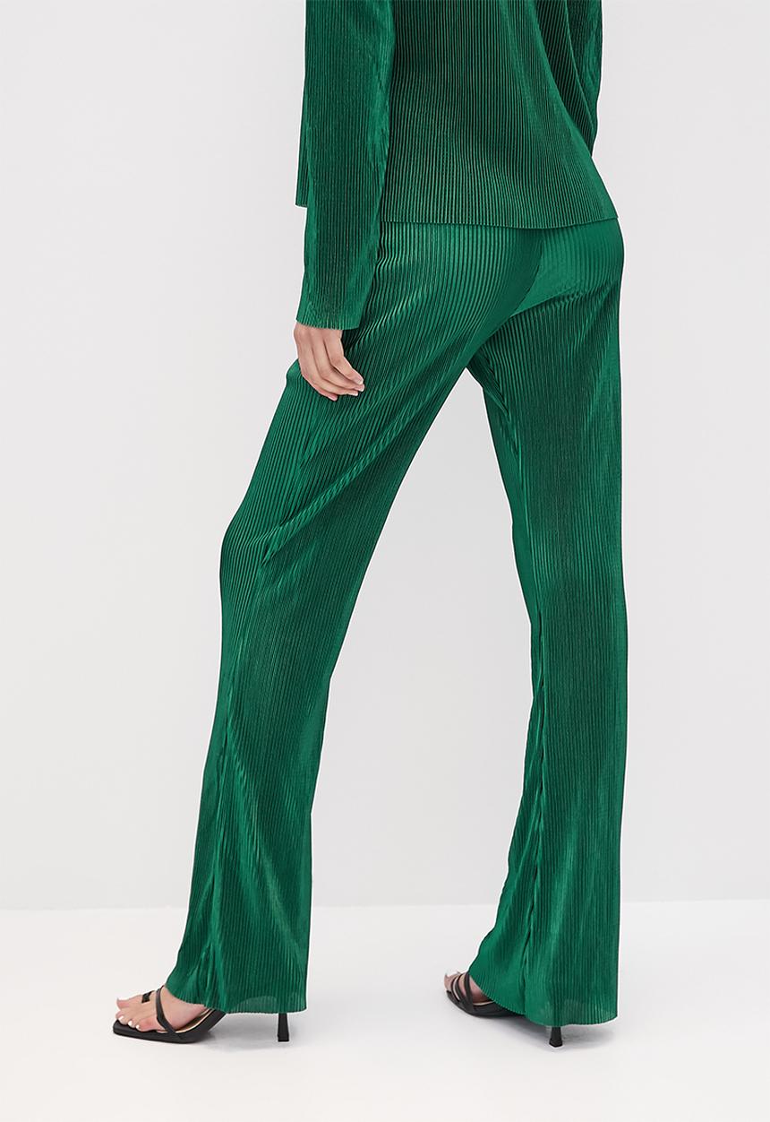 VELVET - Plisse pants - midnight pine