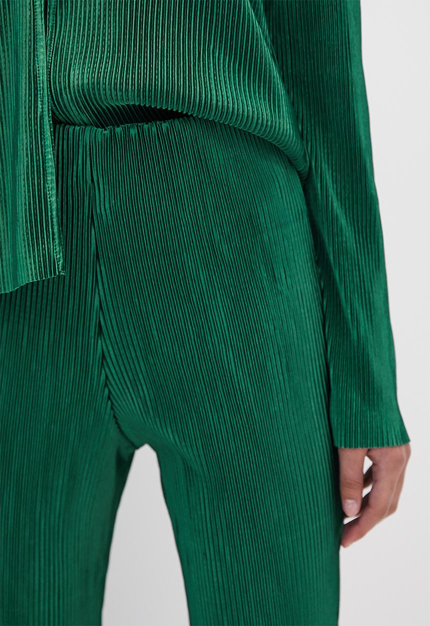 VELVET - Plisse pants - midnight pine