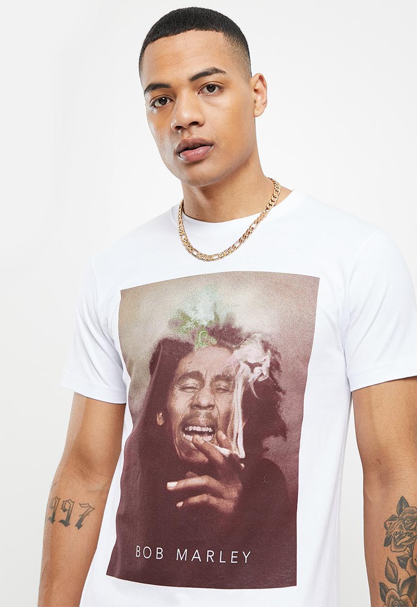 Urban Classics - Bob marley smoke tee  - white