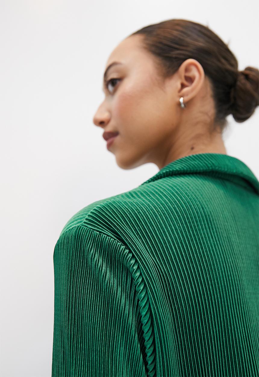 VELVET - Plisse shirt - midnight pine