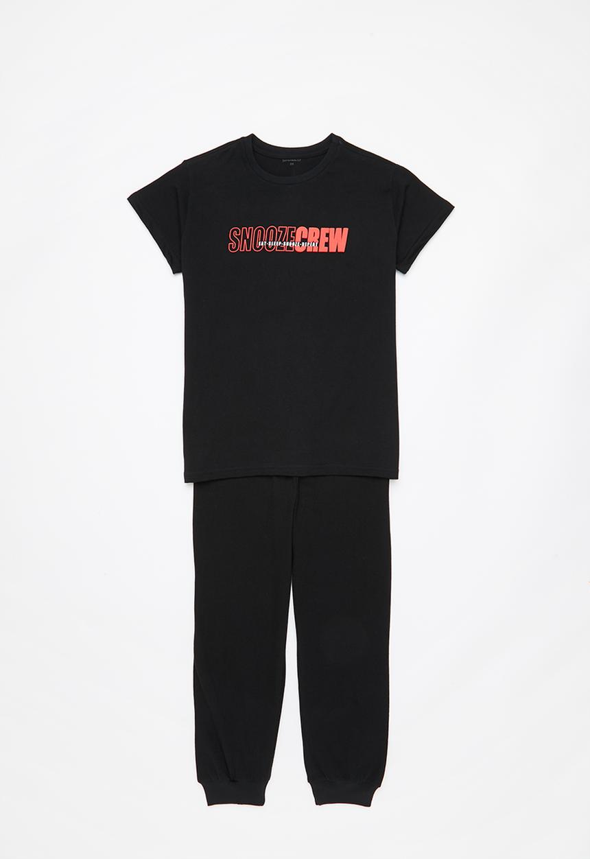 Superbalist - Tee & pant pj set - black