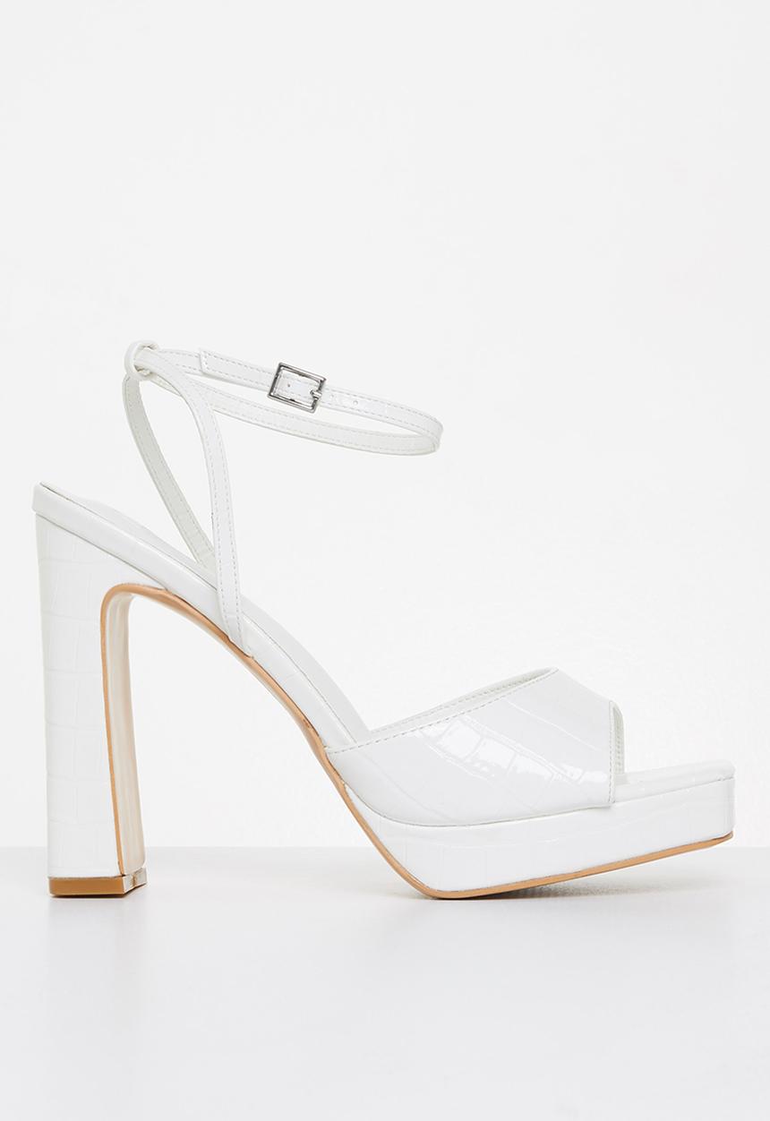 Z_Code_Z - Paola ankle tie square toe heel - white