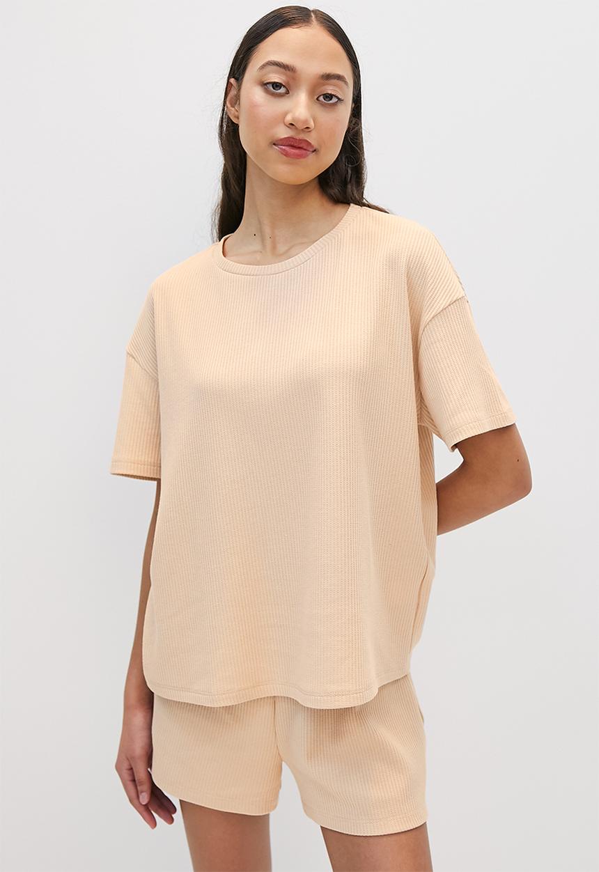 Superbalist - Waffle tee & shorts set - stone