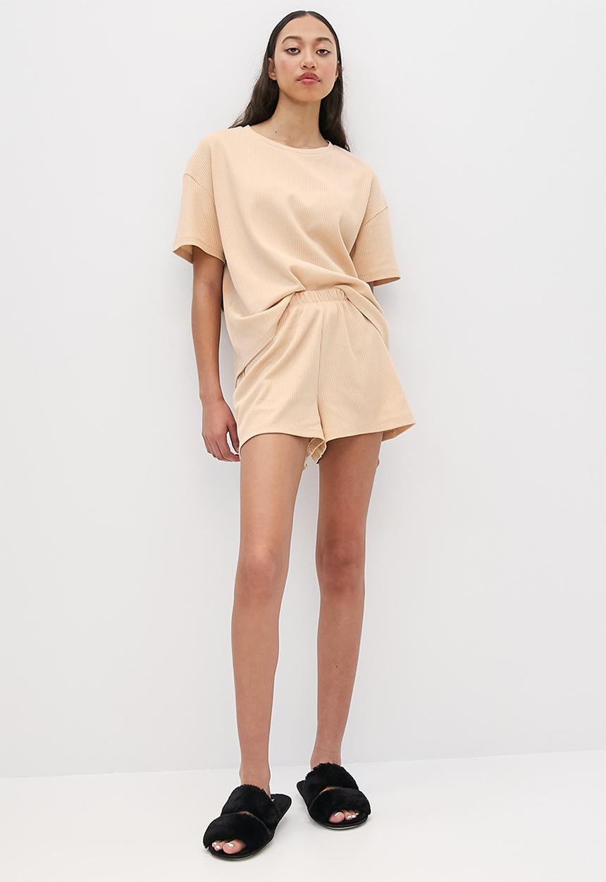 Superbalist - Waffle tee & shorts set - stone