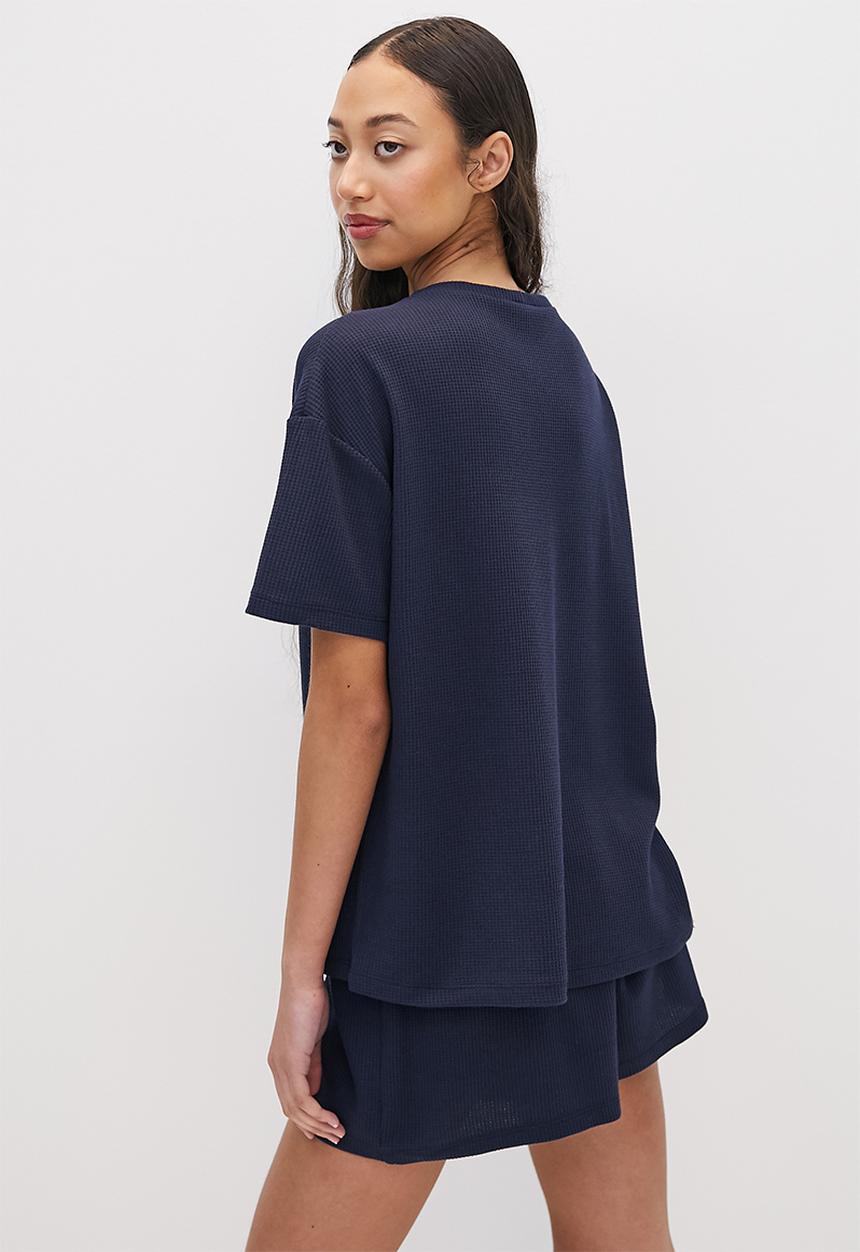 Superbalist - Waffle tee & shorts set - ink