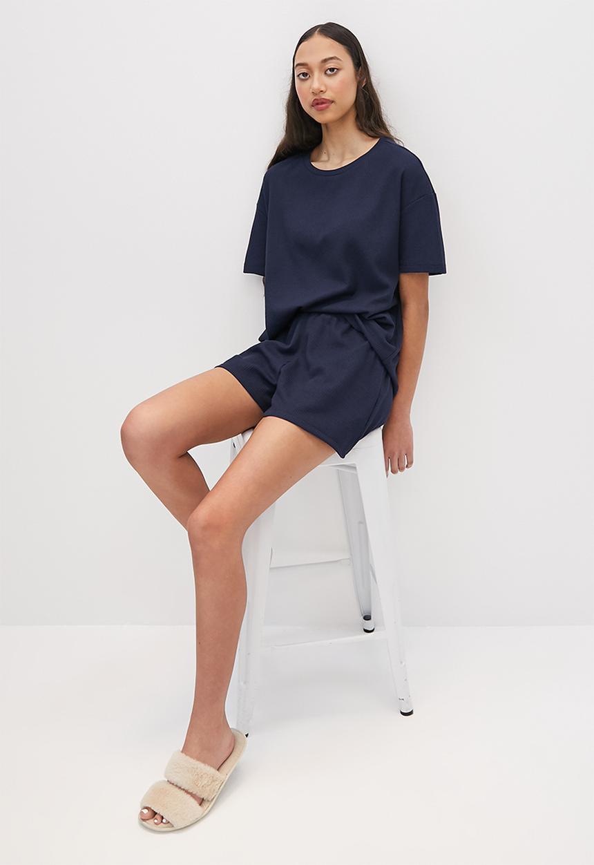 Superbalist - Waffle tee & shorts set - ink