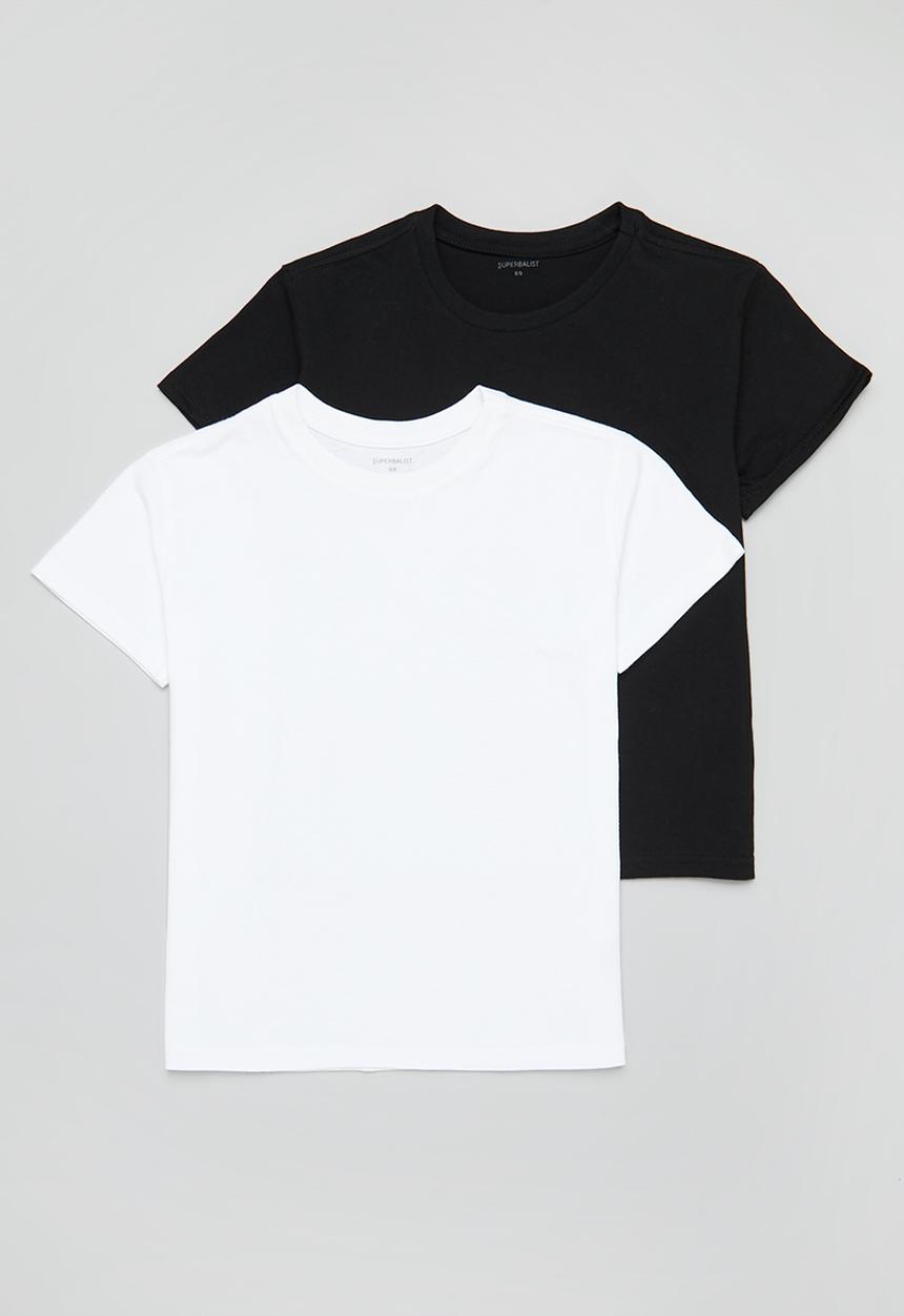 Superbalist - Girls 2 pack plain T-shirt - black & white