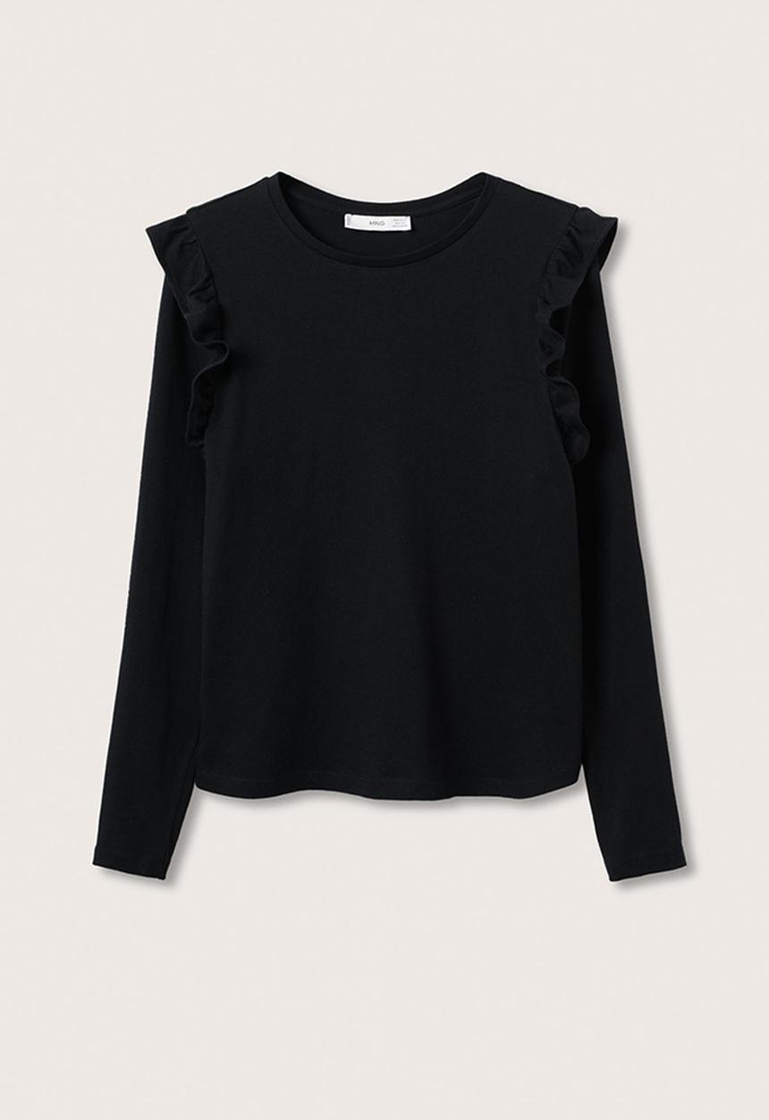 MANGO - T-shirt vini - black