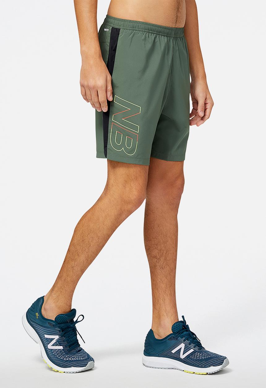 New Balance  - Accelerate pacer 2-in-1 short graphic - deep olive green