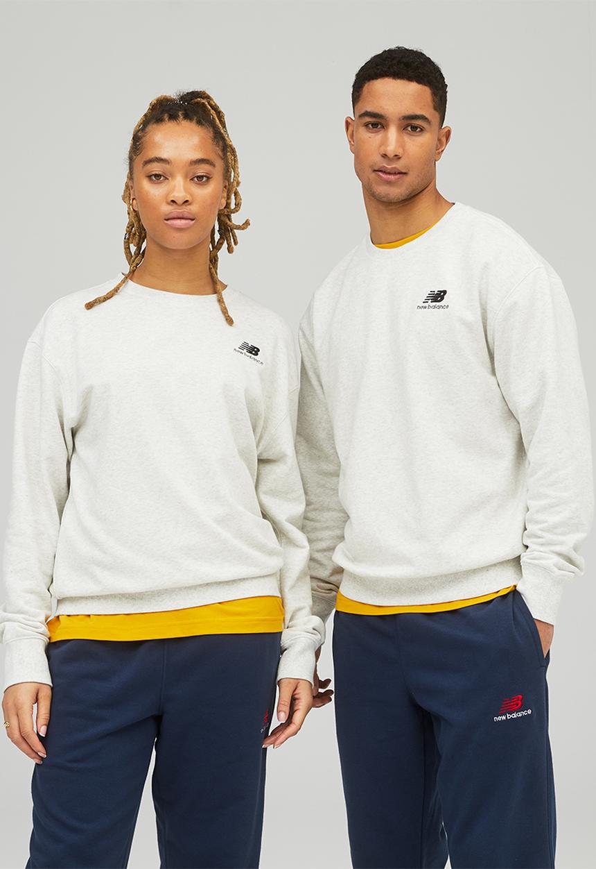 New Balance  - Nb essentials uni-ssentials crew - sea salt heather