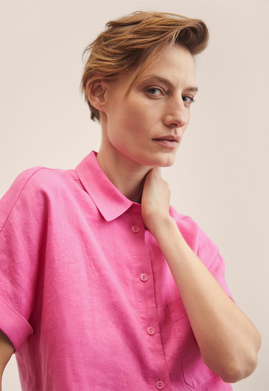 MANGO - Shirt pai - pink