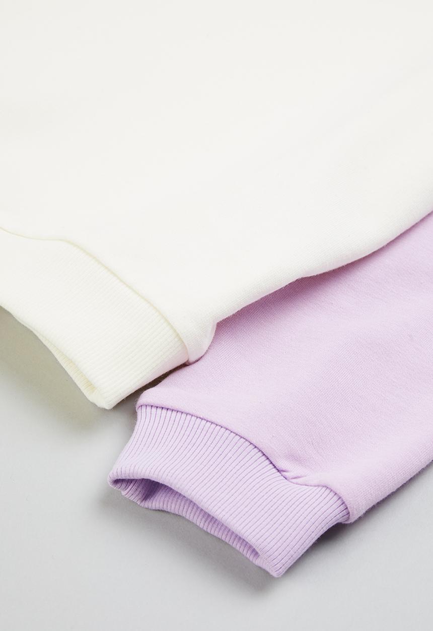 Superbalist - Colour block sweat top & short set - milk