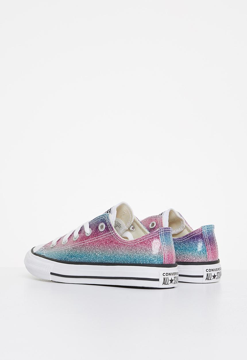 Converse - Chuck taylor all star glitter drip ox - pink/natural ivory/purple/teal