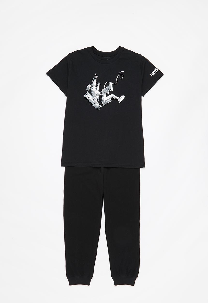 Superbalist - NASA tee & pant pj set - black