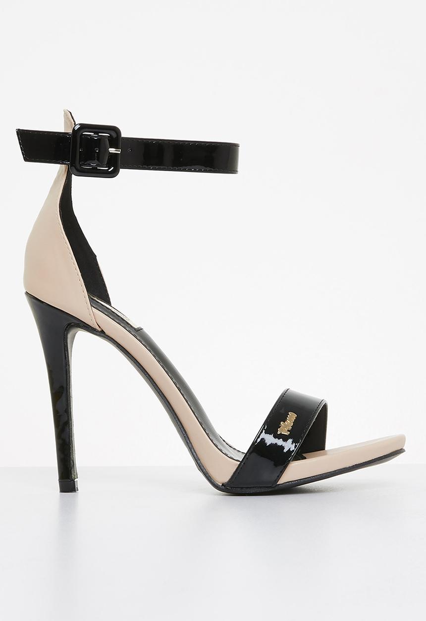 Plum - Calista1 barely there stiletto heel - black & neutral