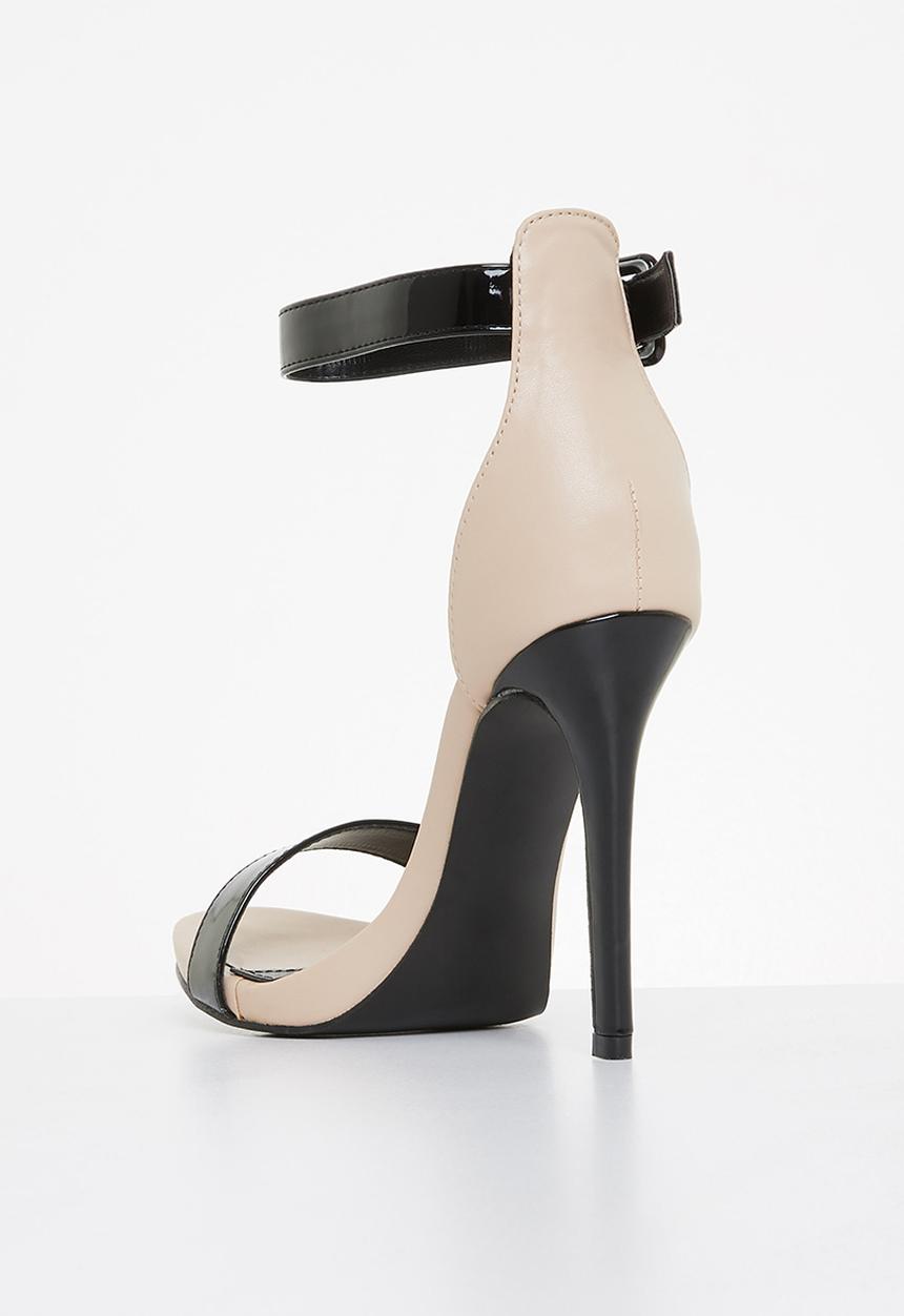 Plum - Calista1 barely there stiletto heel - black & neutral