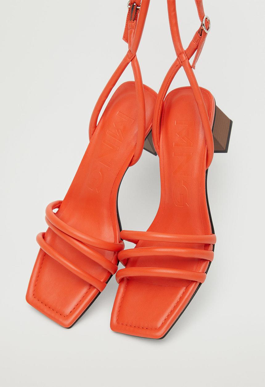 MANGO - Estrella ankle-cuff heel sandal - orange