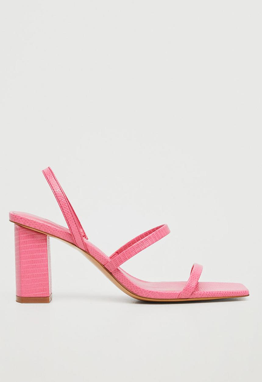 MANGO - Trini strappy heeled sandal - pink
