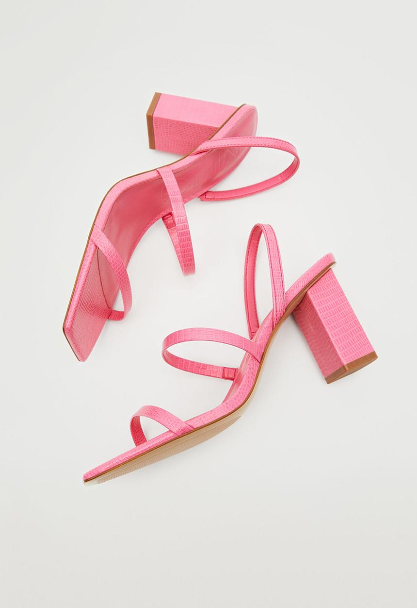 MANGO - Trini strappy heeled sandal - pink