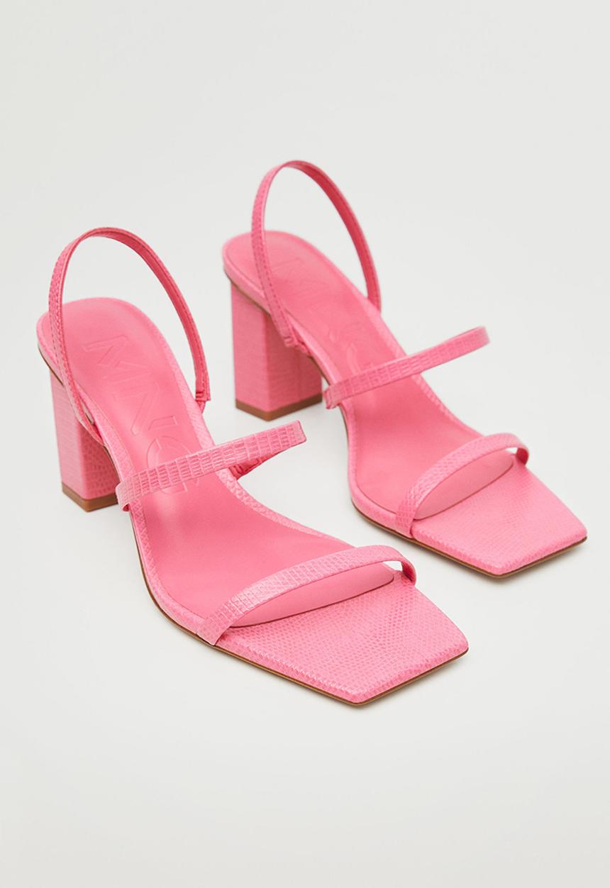 MANGO - Trini strappy heeled sandal - pink