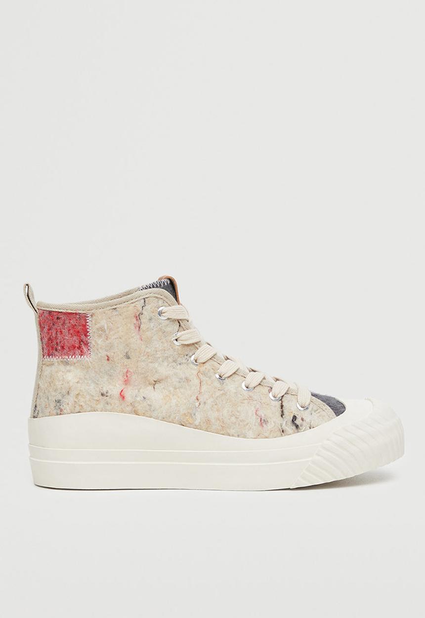 MANGO - Cala contrast sole sneaker - light beige