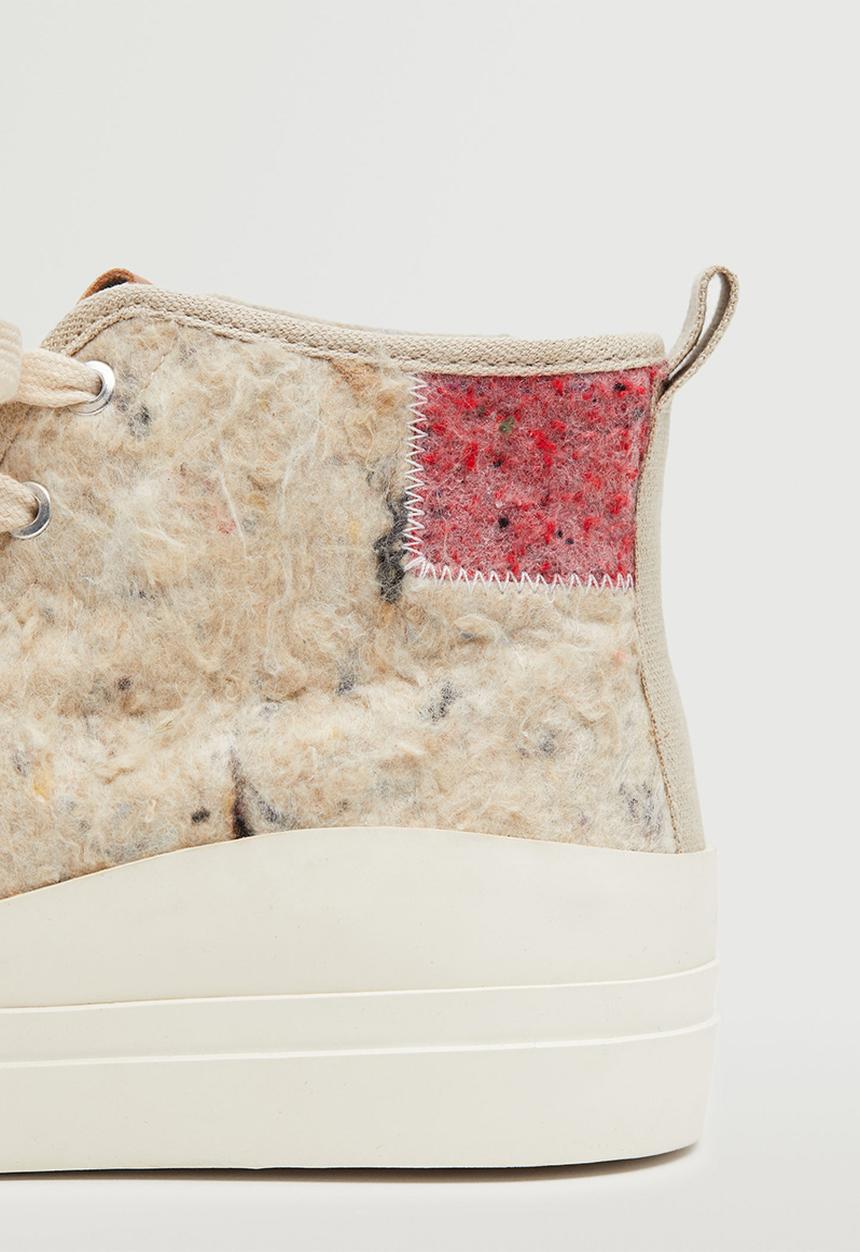 MANGO - Cala contrast sole sneaker - light beige