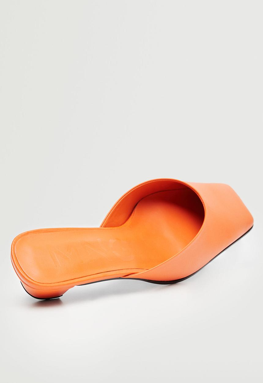 MANGO - Luz leather heel mule - orange