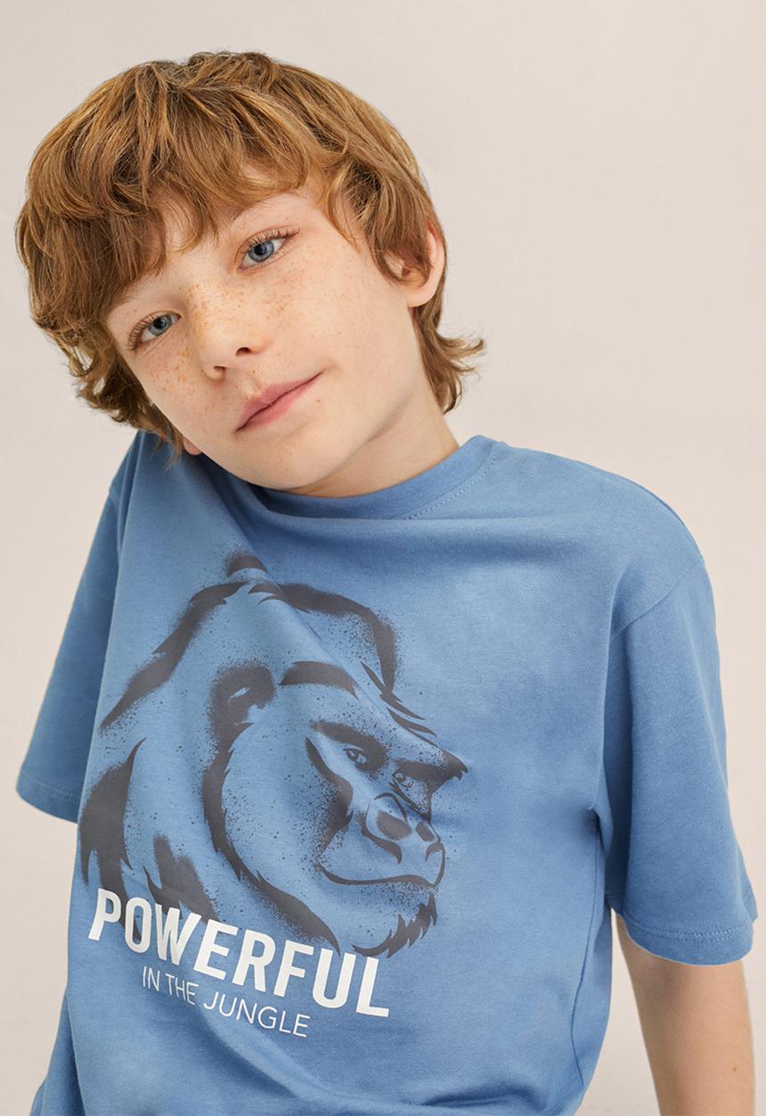 MANGO - T-shirt wild - medium blue