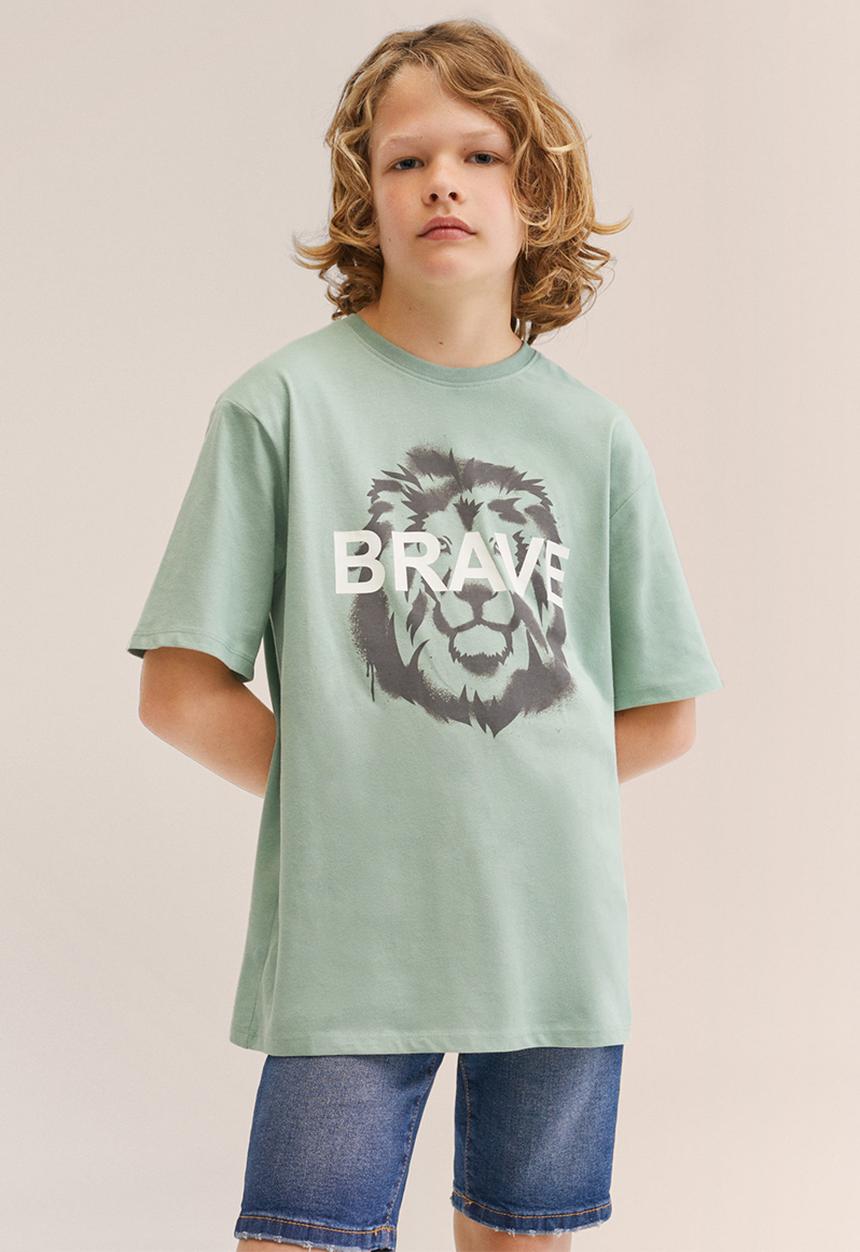 MANGO - T-shirt wild - khaki
