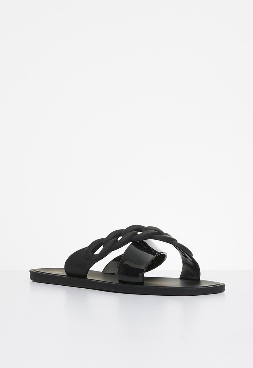 Footwork - Kell chain cross strap sandal - black