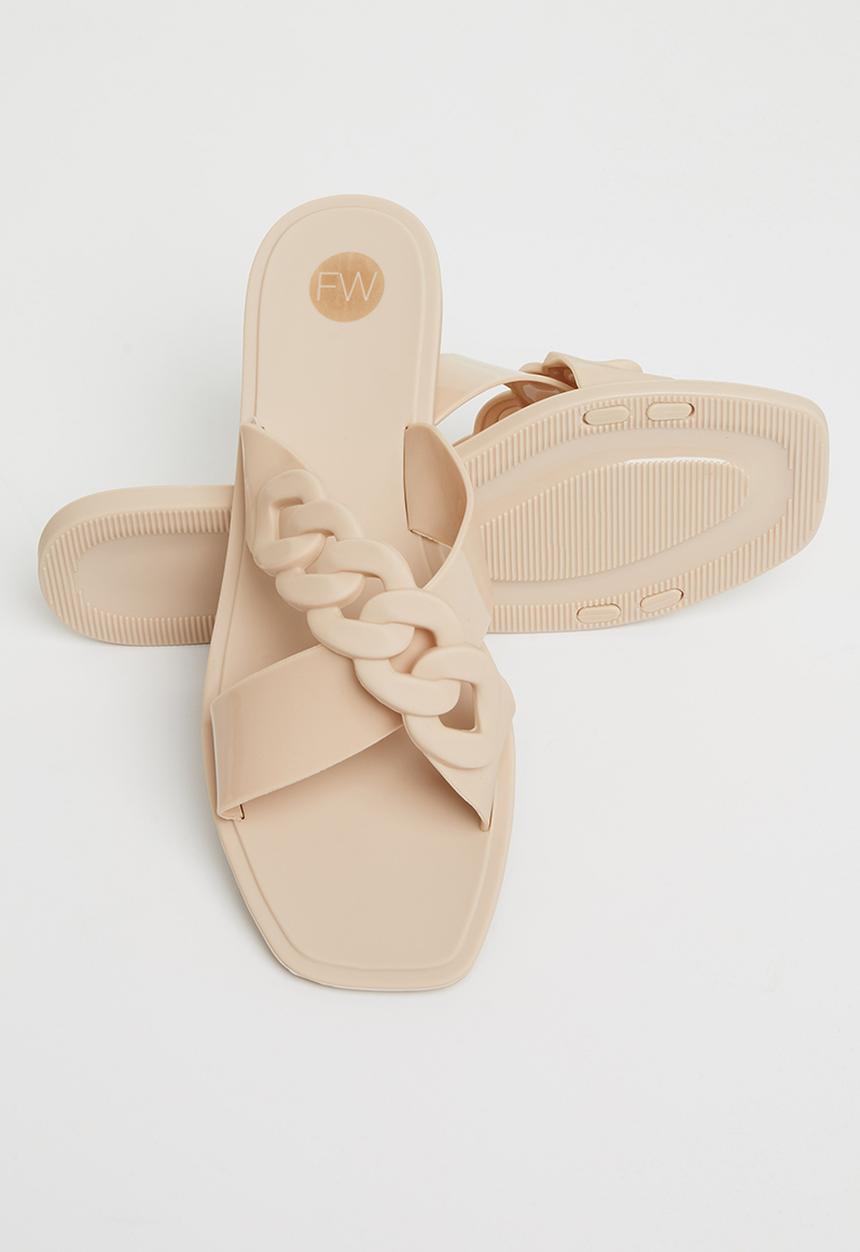 Footwork - Kell chain cross strap sandal - beige