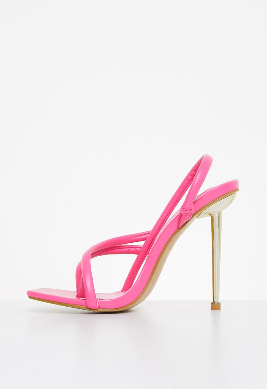 Footwork - Pluto barely there stiletto heel - pink