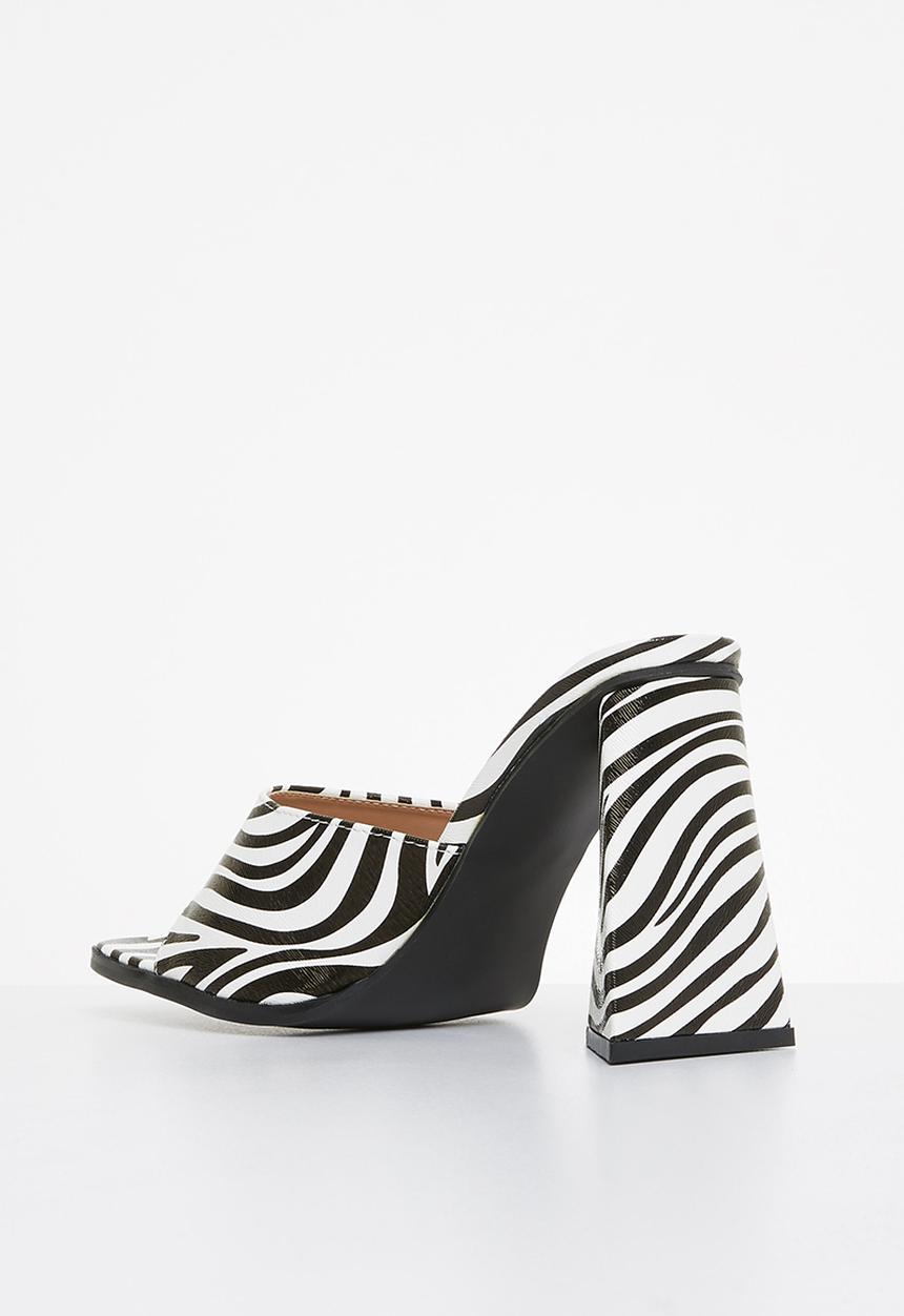 Footwork - Debora block mule heel - zebra